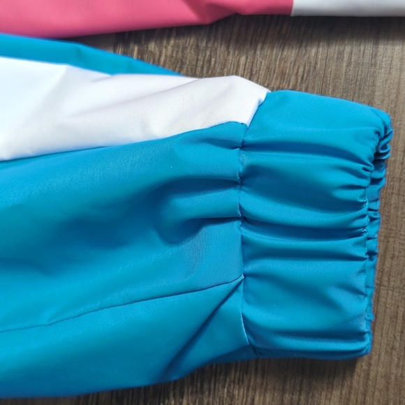 Calvin Klein Color Block Track Jacket, Spell Out, Hidden Hood, Vented Back, Med - Picture 3 of 15